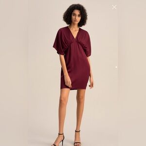 LilySilk Elegant “Montana” dress in Burgundy